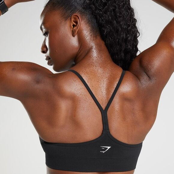 Gymshark Sweat Seamless Sports Bra light support Size S in Black NWT in Package - Picture 6 of 12